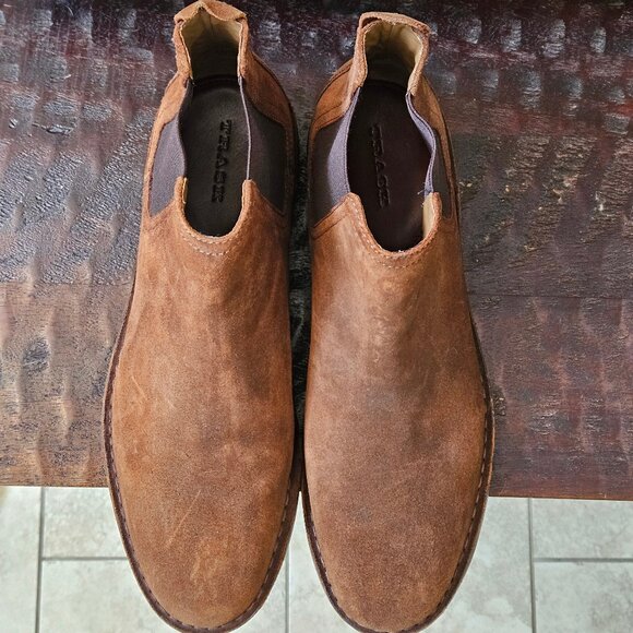 HS Trask Men's Leather Chelsea Boots, Brown, Sz 13 - Picture 2 of 16